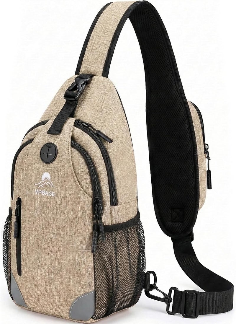 VPBAGE Store Structured Sling Backpack with Oversized Strap Pocket (Fits Power Bank) - Heavy Duty Water Resistant Crossbody Bag for Tech & Travel - Thick Padded Bottom Anti-Theft Daypack (Fits Tablet/Console) - Image 1